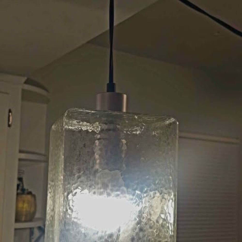 Rectangle, Dimple glass Hanging light- 8"x5.5"
